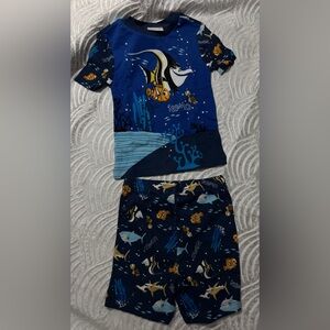 Vintage Disney Blue and Navy Nemo-Themed Kids Summer Pajamas